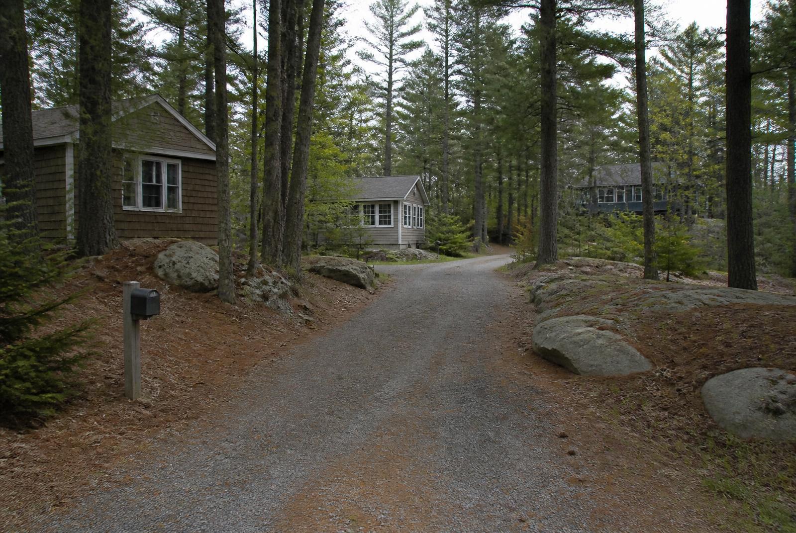 Quiet cottage lane among pines and granite in Bayview Subdivision